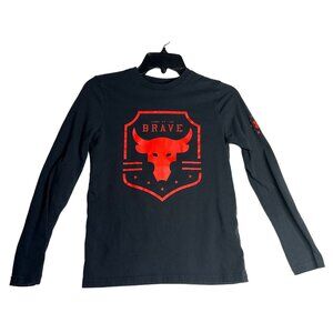 Under Armour Youth Medium Project Rock Home Of The Brave Black Long Sleeve